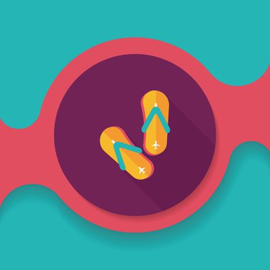 uzun gölge ile flip flop düz simgesi