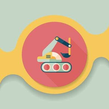 Uzun Gölge, eps 10 ile tarak digger düz simgesi