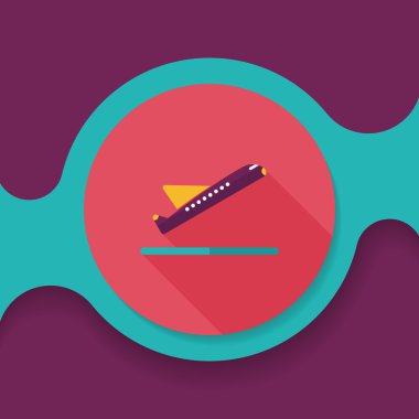 uzun gölge ile uçak düz simgesi