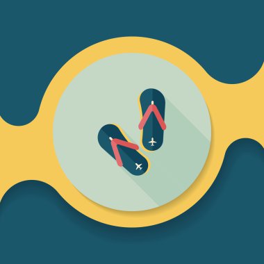 uzun gölge ile flip flop düz simgesi