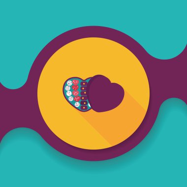 Uzun Gölge, eps10 ile Sevgililer günü çikolata düz simgesi