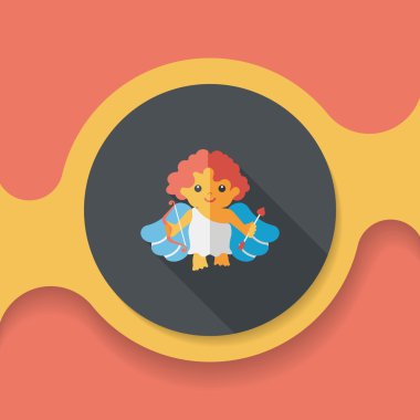 Sevgililer günü aşk tanrısı uzun gölge, eps10 düz simgesiyle