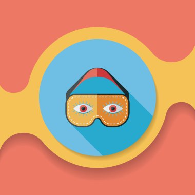 göz maskesi, uzun gölge ile düz simgesi