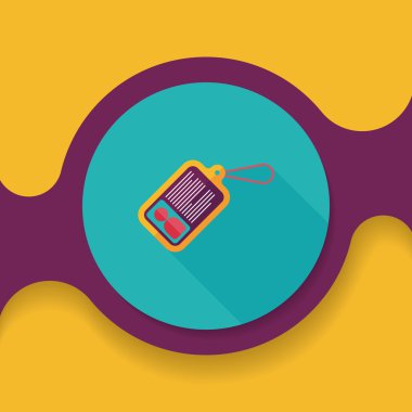 kimlik kartı ile uzun gölge düz simgesi