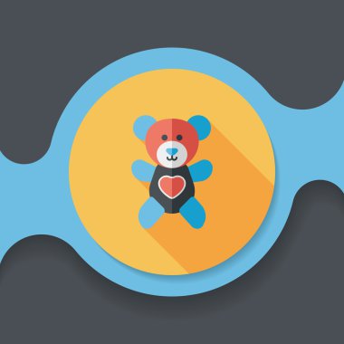 Sevgililer günü hediyesi ayı düz simgesiyle uzun gölge, eps10