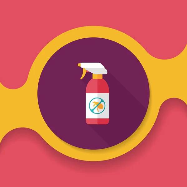 Pet flea spray flat icon with long shadow, eps10 — стоковый вектор