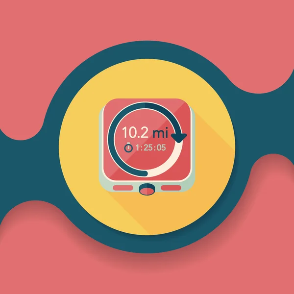 Stopwatch flat icon with long shadow, eps10 — стоковый вектор