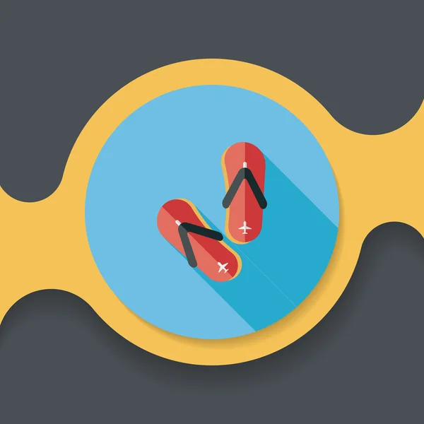 Flip flop flat icon with long shadow — Stock Vector