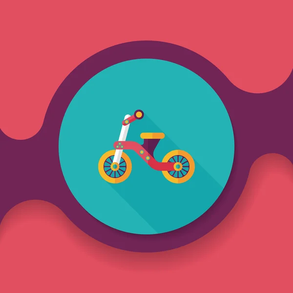 Enfants Tricycle icône plate avec ombre longue, eps10 — Image vectorielle