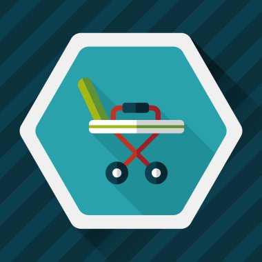 Uzun Gölge, eps10 ile hastane yatak düz simgesi