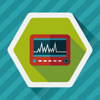 yoğun bakım düz simgesi uzun gölge, eps10 ile izlemek