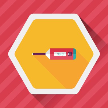 Uzun Gölge, eps10 tıbbi termometre düz simgesiyle