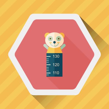 Yükseklik ölçeği düz simgesi ile uzun gölge, eps10