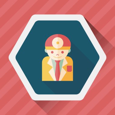 tıbbi insanlar uzun gölge, eps1 ile stetoskoplar düz simgesiyle