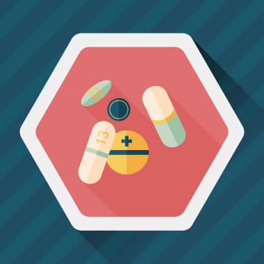 Hapları uzun gölge, eps10 düz simgesiyle