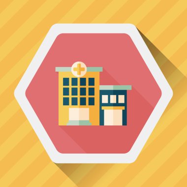 Uzun Gölge, eps10 ile düz simgesi bina hastane