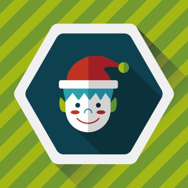 Uzun gölgeli Noel çocuğu düz ikonu, eps10