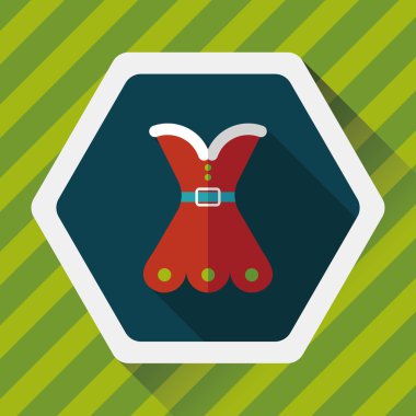 Noel elbise uzun gölge, eps10 düz simgesiyle