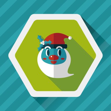 Noel Baba uzun gölge, eps10 düz simgesi