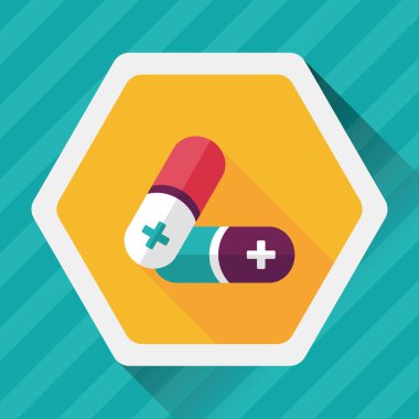 Hapları uzun gölge, eps10 düz simgesiyle