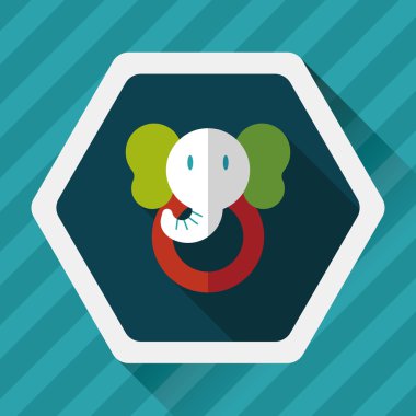 Uzun Gölge, eps10 ile fil oyuncak düz simgesi