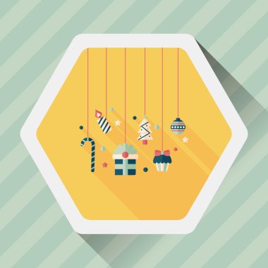 Noel uzun gölge, eps10 ile düz simgesi asılı