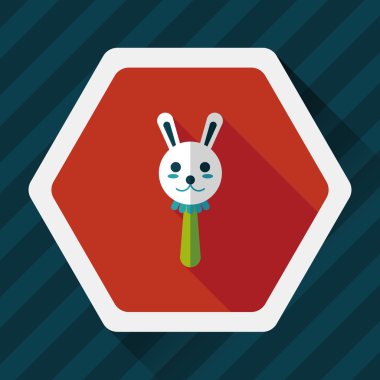 Bebek çıngırağı düz simgesi ile uzun gölge, eps10