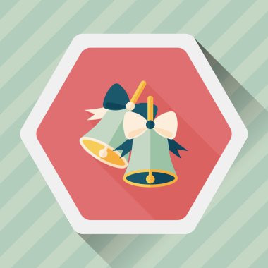 Uzun Gölge, eps10 ile Noel çanları düz simgesi