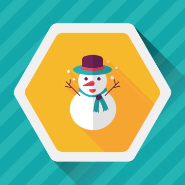 kardan adam düz simgesi ile uzun gölge, eps10