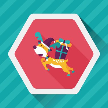 Ren geyiği ile uzun gölge, eps10 düz simgesi