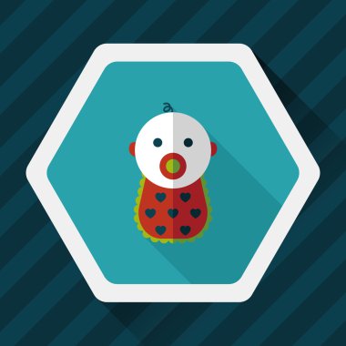 Bebek uzun gölge, eps 10 düz simgesi