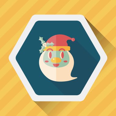 Noel Baba uzun gölge, eps10 düz simgesi