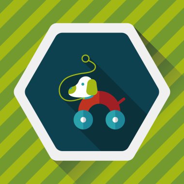 oyuncak köpek uzun gölge, eps 10 düz simgesiyle