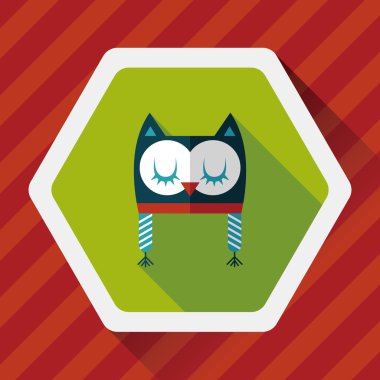 Bebek şapka düz simgesi ile uzun gölge, eps10