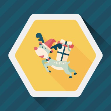 Ren geyiği ile uzun gölge, eps10 düz simgesi