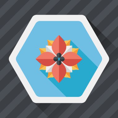 Atatürk çiçeği uzun gölge, eps10 düz simgesi