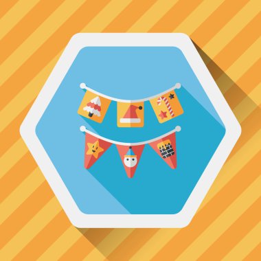 Uzun Gölge, eps10 ile Noel bayrakları düz simgesi