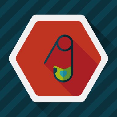 çengelli iğne ile uzun gölge, eps 10 düz simgesi