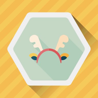 Ren geyiği kafa bandı uzun gölge, eps10 düz simgesiyle