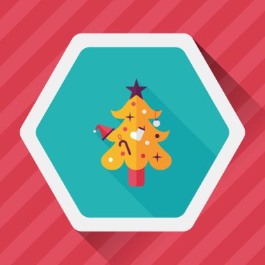 Uzun Gölge, eps10 ile Noel ağacı düz simgesi