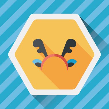 Ren geyiği kafa bandı uzun gölge, eps10 düz simgesiyle