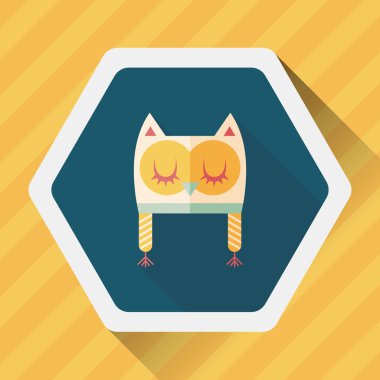 Bebek şapka düz simgesi ile uzun gölge, eps10