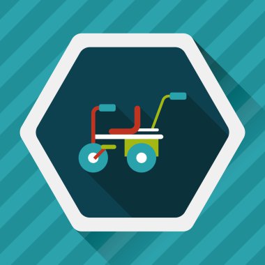 Çocuk bisikleti uzun gölge, eps10 düz simgesiyle