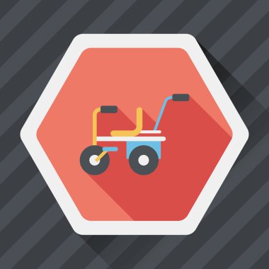 Çocuk bisikleti uzun gölge, eps10 düz simgesiyle