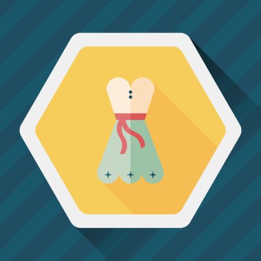 kadın elbise düz simgesi ile uzun gölge, eps10