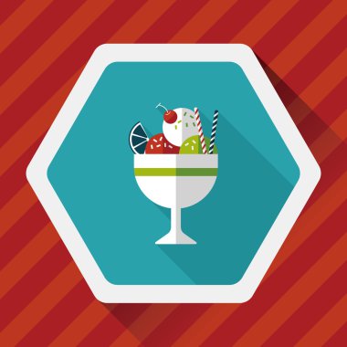 Uzun Gölge, eps10 dondurma düz simgesi