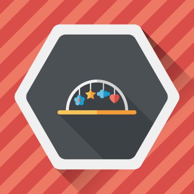 Oyuncak uzun gölge, eps10 düz simgesiyle asılı Bebek karyolası/beşik