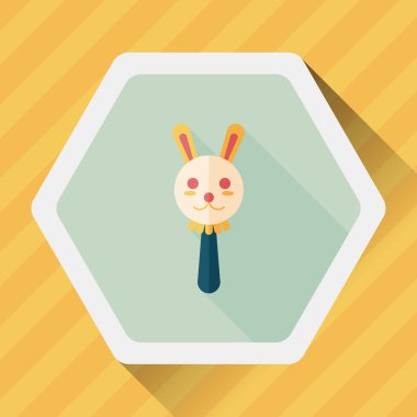 Bebek çıngırağı düz simgesi ile uzun gölge, eps10