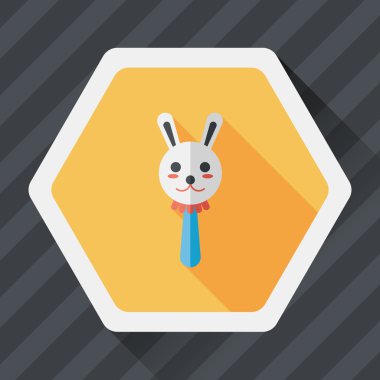 Bebek çıngırağı düz simgesi ile uzun gölge, eps10