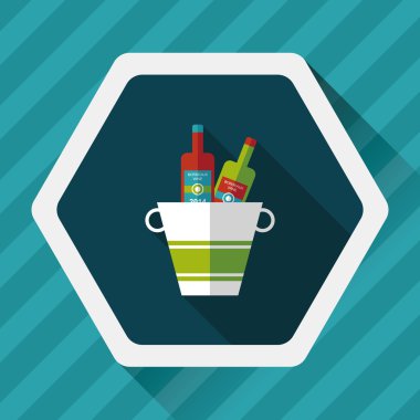 Uzun Gölge, eps10 ile buz şişe düz simgesi